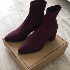 ASOS sock burgundy boots